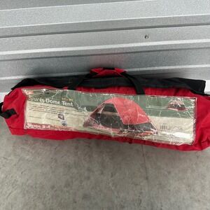 Ozark Trail Sports Dome Tent 9x8 Red Black Sleeps 3-4 GoBe Dry Backpacking Tent